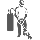Man Heating Up Roofing Tar
